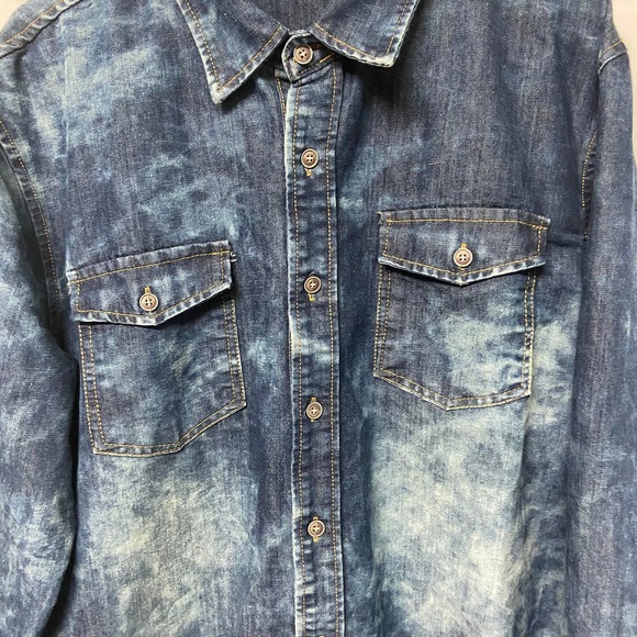 Denim & Rivets Shirt Jacket XL Distressed Button Up - Picture 3 of 10